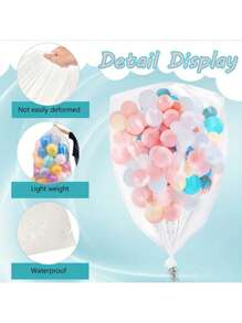 加厚透明扁平气球储物袋 - 防水且可重复使用，适用于派对装饰、婚礼、生日、情人节和节日物品，以及生日气球的存放。