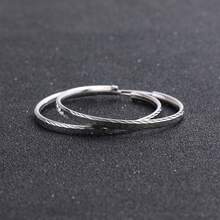 1pair Fine S925 Sterling Silver Luxury 3.8CM Big Circle Hoop Earrings For Women Charms Original Designer Party Wedding Jewelry Gifts