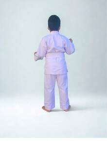Children's Karate Kimono With Free Belt - trắng - Xem 4