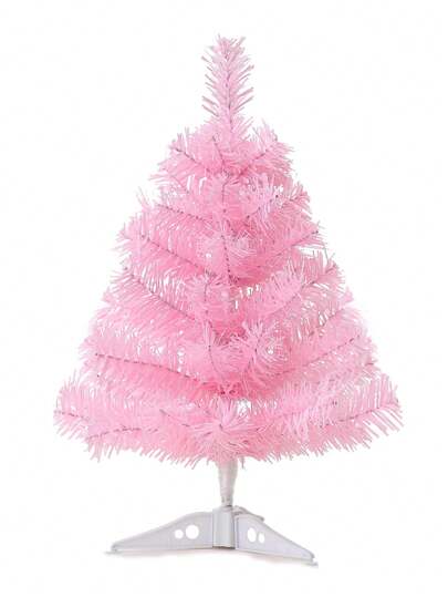Árbol de Navidad artificial rosa de 60 cm (2 pies), mini árbol de Navidad de mesa con soporte de plástico, pequeño árbol de Navidad para decoración navideña del hogar, interior y exterior. Árbol de Navidad rosa de 60 cm (2 pies) con luces integradas, pequeño árbol de Navidad artificial tipo lápiz con luces, pequeño árbol de Navidad para escritorio, hogar u oficina. Decoración navideña rosa, decoración de habitaciones, decoración navideña de invierno, regalos de Navidad para el hogar.