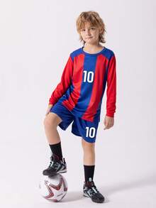 儿童和青少年新款休闲运动训练速干长袖运动服套装，适合休闲、运动、足球、团体活动，10 号