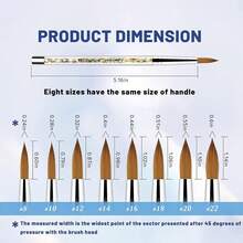 Acrylic Nail Brush With Glitter Handle, High Quality Kolinsky Sable Nail Art, Nail Art Brush - Nail Art Supplies