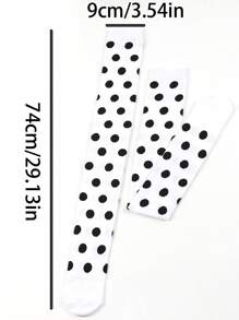 Un par de medias decoradas con lunares rojos, ropa decorada con lunares tipo mariquita, adecuado como accesorios de disfraz para fiestas festivas, bailes de maquillaje, uso en Halloween, regalos, cosas lindas.