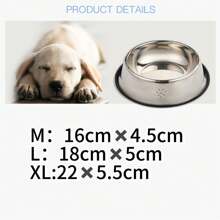 1 pieza Tazón para mascotas con diseño de huella de pata de acero inoxidable, apto para que gatos y perros coman de manera segura y se limpie fácilmente.