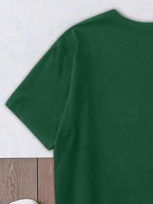 Women's Casual Leopard Print Bow Design T-Shirt, Summer - Dark Green - View 3