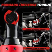 CYBOBAN 电动工具,12V 棘轮扳手,可手动或电动操作,2.0Ah 兼容电池,LED 灯,3/8 头、1/4 头和 2/8 头配件,90 度直角,1.3A 快速充电器,适用于汽车、轮胎和住宅等狭小空间作业。自 2025 年起,还配备了全新安全带扣。价格实惠! - 薄荷藍 - 查看 9