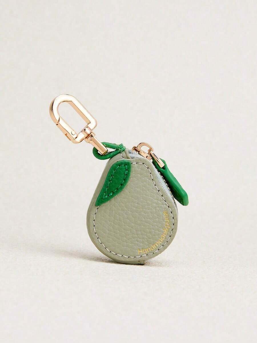 Pear Fruit Charm Coin Purse Leather Cute Keychain Pouch Airtag Wallet Girl Women - Quả đào - Xem 1