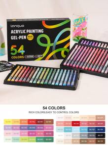 Languo 90-Color Acrylic Paint Markers - 1.0mm Fine Tip Gel Ink Pen, Blendable Vibrant For Rock/Glass/Wood DIY Craft Decor,Student Art Supplies , Back To School Gifts