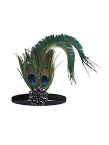 D EXCEED 1PC 1920's Flapper Headband For Women Gatsby Headpiece Faux Pearl Headdress Flapper Hair Accessories Suitable For Roaring Theme Party, Wedding, Halloween - Multicolor - View 8