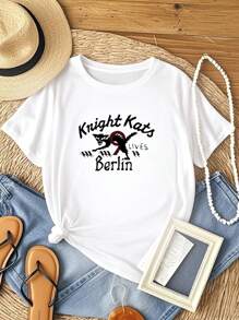 180g Pure Cotton Knight Kats 9 Lives Berlin T Shirt Vintage Washed Top For Everyday Wear Versatile Streetwear Stylish Soft Designer Clothes Unisex Fashion Casual Homme Graphic Comfortable Summer Print Round Neck Short Sleeve Stretched For Women Slightly Breathable