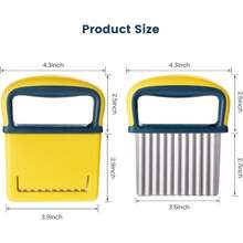 Stainless Steel Crinkle Cutter Knife With Ergonomic Handle, Multi-Purpose Wave Blade For Potatoes Carrots Vegetables, Rust-Proof Kitchen Tool For Home Camping Party Food Prep (Yellow)