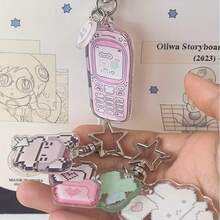 1 Lindo accesorio de llavero con diseño de teléfono móvil de dibujos animados con píxeles, conejo, ratón o trébol de cuatro hojas, accesorios de nicho japonés, ideas de regalo, llavero lindo, estilo japonés, accesorios detallados, sensación hecha a mano, dije de ratón, llavero de conejo, fans del anime, amantes de lo lindo 1, colgante japonés, colgante acrílico creativo - Adecuado para mochila de estudiante, regalo para amigos, regalo de maestro, adornos