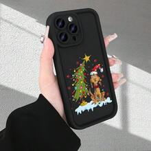 [Teléfono] Un teléfono móvil con... Un diseño de perro y árbol de dibujos animados, con textura de escalera y un acabado mate avanzado. Es popular, proporciona un agarre cómodo y es compatible con los modelos 16, 15, 14, 13, 12, 11, X, XR, XS, 8, SE, Plus y Pro. Es un excelente regalo tanto para hombres como para mujeres. - Negro - Ver 4