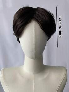 Perruque pour homme avec raie au milieu, coupe courte, perruque à clipser stylée, volumineuse et naturelle, facile à porter pour le cosplay - Multicolore - Voir 8