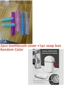 6/5/3/2/1pc Portable Colorful Dust-Proof Toothbrush Holder, Plastic Toothbrush Container, Travel-Friendly Dust-Proof Toothbrush Case, Suitable For Daily Use And Travel, Plastic Toothbrush Storage Box