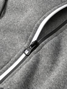 2 piezas Conjunto de chándal casual para hombre con sudadera con cremallera de unicolor y pantalones rectos, adecuado para primavera y otoño, versátil, gran regalo para el novio