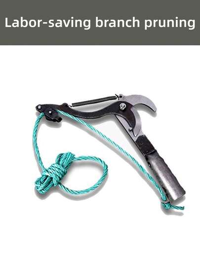 Sécateur de taille haute, noir avec corde, poulie simple, élagueuse de branches d'arbre, sécateur de branches de fruits, ciseaux de cueillette de fruits