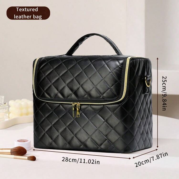 Extra stor sminkväska - Reseorganisatör med vattentät borsthållare och justerbara avdelare - Perfekt för professionella makeupartister och skönhetsentusiaster på språng! Julklapp, present, rolig present, Ramadan-present, personlig present - Multifärgad - Visa 13