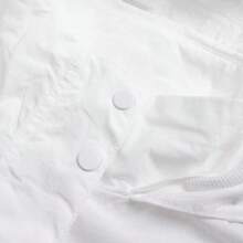 Adidas Originals 女士运动风衣夹克，3S 防风夹克，柔软舒适连帽都市通勤休闲上衣 JX1450 - 白色/黑色 - 查看 5