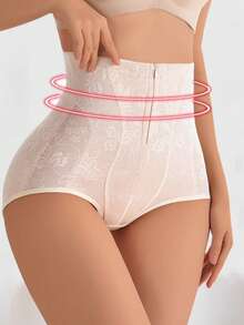High Waist Zipper Lace Tummy Control Pants For Women, Slimming Waist Lifting Shapewear