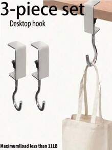 3pcs Portable Desk Bag Hooks, Suitable For Classroom, Student Backpacks, Desk Briefcases, Side Desks, Non-Slip Design, Detachable & Movable, Heavy Duty, Ideal For School, Home And Office Storage, Back To School Essential