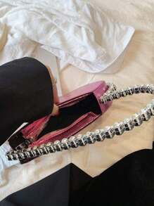 女士优雅心形晚宴包、迷你心形晚宴包、婚礼手拿包、女士优雅手提包，适合派对舞会优雅心形晚宴包、水钻装饰晚宴包、完美的手提包，适合派对和舞会的新奇礼物，适合新人与白领人士参加派对、舞会、婚礼