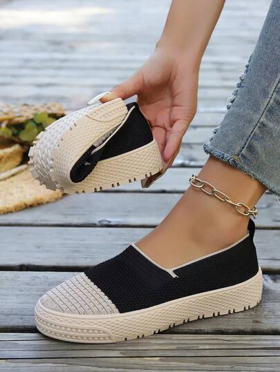 qishangda Fabric Mesh Breathable Slip-On Casual Soft Bottom Loafers