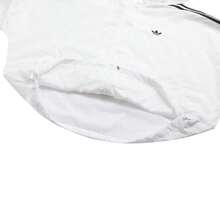 Adidas Originals 女士运动风衣夹克，3S 防风夹克，柔软舒适连帽都市通勤休闲上衣 JX1450 - 白色/黑色 - 查看 8