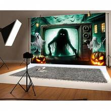 1pc-Halloween Horror Photo Backdrop - Terrifying Skeleton Zombie & Ghost Graveyard Scene, Heavy Duty Polyester Fabric For Photography Booth, Spooky Party Decor, Indoor Outdoor Haunted Wall Display