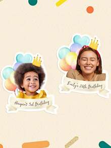 12/24/36/48pcs Birthday Stickers, Personalized Birthday Stickers, Customized Children's Birthday Stickers, Back To School - Multicolor (Balloon) - View 10