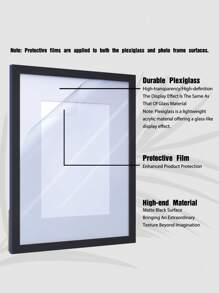 Luxury PVC Picture Frame In Classic Matte Black – High-Quality Shatter-Resistant Acrylic Glass, 4x6/5x7/8x8/8x10/11x14/12x16-Inch, Available In Multiple Sizes For Wall-Mounted Or Tabletop Display. Perfect For Enhancing Home Decor, 30x40/30x30/20x25/20x20cm, For Star/Moon