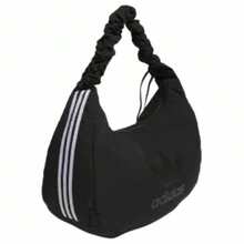 Adidas Originals Women's Plus Size Logo Nylon Cloud Wristlet Pouch Crossbody Shoulder Bag JP0146 - Black - View 3