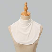 1 buah Kerah Imitasi Serbaguna Wanita yang Dapat Dilepas, Warna Polos, Aksesori Kaos Dalam Viscose yang Nyaman untuk Gaun - MultiWarna - View 17