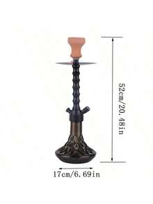 1pc New Arabic Hookah Set, Single Hose Acrylic Hookah Kit, Shisha Silicone Hose & Ceramic Bowl Accessories - one-size - View 2