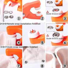 Handmade 52PCS-202PCS Metal Snap Fasteners With Pliers, Five Jaw Pliers, Storage Box For Sewing And Making (Hollow) - Red - View 9