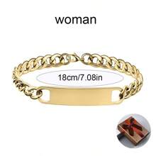 Klassischer Vintage Edelstahl Herrenkette gebogenes Marken-Armband mit individueller Gravur, anpassbares Namensarmband, Hochzeitsschmuck, Jahrestags- oder Valentinstaggeschenk für Freund, Ehemann, Weihnachtsgeschenk für Männer mit Geschenkbox, Multifunktional, langanhaltend, Dekorativ, Wiederverwendbar, Exquisit, Stilistisch, Hochwertig, Farbig, Modern, Individuell, Personalisiert, Einzigartig, Ideales Geschenk für ihn, ideales Geschenk für sie