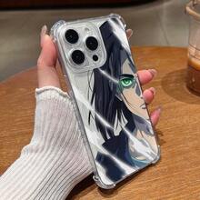 Étui de téléphone Eren Ado de style anime, convenant pour iPhone 16 16e 15 14 13 12 Mini 11 Pro Max X XR XSMAX 8 7 E Plus. Coque arrière transparente ultra-fine et antichoc aux quatre coins, style minimaliste créatif dans le style INS - Vert - Voir 2