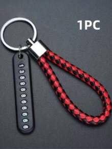 1pc Anti-Lost Car Keychain, Phone Number Card Keyring, Phone Number Plate, Lock Key Ring Auto Vehicle Key Chain, Car Accessories