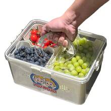 Refrigerator Storage Boxes - White Four Grid [drain and Keep Fresh] - View 8