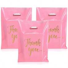 50 Piece Black Thank You Gift Wrap Bag - Black 50pcs - View 9