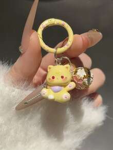 [6/1包]新款立体猫卡通铃铛钥匙扣学生书包挂件可爱女生书包配件配饰闺蜜礼物 - 貓咪卡通鈴鐺鑰匙扣 - 查看 3
