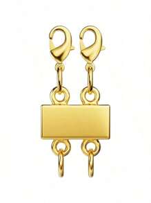 1pc 3-Layer Magnetic Gold/Silver Clasp, Necklace Extension Connector Separator
