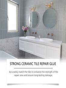 Ceramic Tile Repair Paste - Marble, Floor Tile, Furniture Hole Filler, Crack Repair Glue, Glazed Surface Restoration, Hole Filler, Floor Tile, Ceramic Tile Damage Repair Adhesive. Hard, Non-Cracking, Glossy, Non-Fading, Waterproof, Low-Cost Repair, Quick Fix, No Need To Replace Tiles. Strong Adhesion, Powerful Repair, Easily Solve The Problem Of Damaged Ceramic Tiles/Porcelain. Suitable For: Ceramic Tiles/Marble/Bathtub/Toilet/Sink Etc. Toilet Damage, Tile Cracks, Ceramic Damage, Floor Tile Cracks, Sink Damage, Marble Cracks