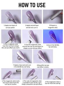 annies 1-9PCS 12ML Ice Transparent Boiled Water Cat Eye Nail Polish Gel Porcelain White Sparkling Glass Bead Cat Eye UV LED Nail Salon DIY - 彩色 - 查看 11