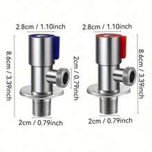 1pc 304 Stainless Steel Adjustable Triangle Valve, G1/2 Thread, Water Flow Control, Hot And Cold Adjustment, Suitable For Toilet, Faucet, Water Heater