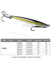 Sea Fishing Lure Iron Plate Bait, Quick Snap Barbed Hook For Boat Fishing Mackerel, Long Casting & Rapid Sinking Iron Plate Lead Fish
