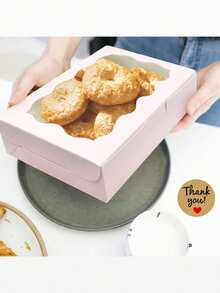 10 个带透明窗口的盒子 7 x 4.3 x 1.5 英寸牛皮纸礼品盒容器，适用于婚礼、派对、圣诞节、生日 - 彩色 - 查看 5