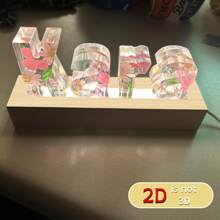 2D Flat, 1pc Custom Name Night Light Statues, Personalized Color Letter Nightlight, Best Friend Birthday Gift, Acrylic LED Light With Wooden Base, Welcome Banner Decor, Best Gifts For The Back To School Season, And Christmas