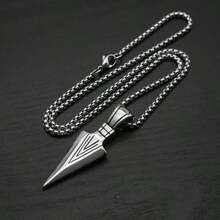 1 pieza Collar largo clásico y versátil con flecha personalizada de moda para hombres, adecuado para uso diario, regalo para el padre, novio