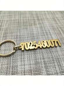 1pc Customized Digital Keychain, Personalized Phone Number Keychain, Lost Keychain, Found Keychain, Stainless Steel Keychain, Durable Metal Keychain, Father's Day Gift - Silver - View 7